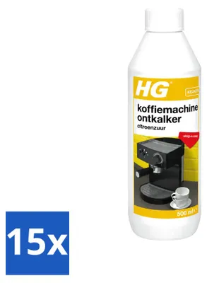 Produktbild von 15 x HG Koffiemaschinen-Entkalker auf Zitronensäurebasis - 500 ml - Vorteilspackung - 15 Stücke