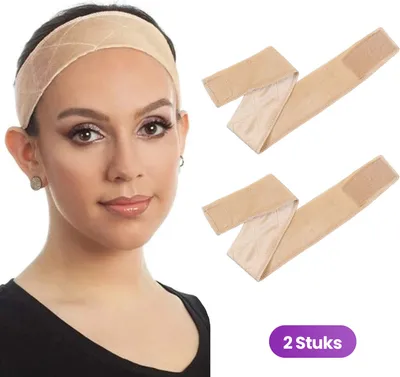 Obrázok produktu pre 2 x SassyGoods® Protišmyková páska na parochňu - zamat - nastaviteľný suchý zips - úchyt na parochňu - prírodné farby