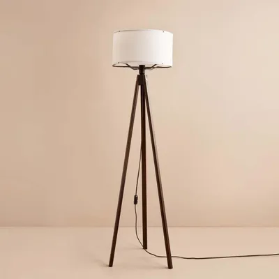 Image de Opviq, AYD-3456, Lampadaire, blanc, tissu, 21 x 21 x 140 cm