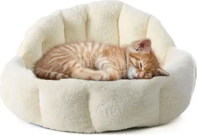 Produktbild von Tierfreundliches Kuschelbett für Katzen & kleine Hunde 50 cm Ø Haustierbett Kuschelkissen Extra Weich