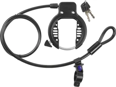 Produktbild von M-WAVE Ringloop Rahmenschloss mit Kabel  Rahmenschloss mit 1,5 m Kabelverläng...