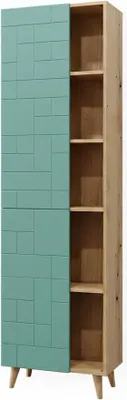 Obrázek produktu pro Koupelnová skříňka Vicco Rudi Mátově zelená 56 x 193 cm s dvířky a otevřenými přihrádkami, Model 40518