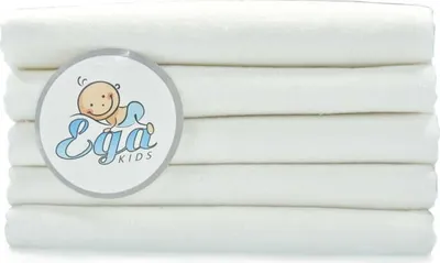 Produktbild von Ega KIDS | Flanellwindeln 5er Set - 70 x 80 cm - Weiß - Weich und saugfähig - Hochwertige Baumwolle