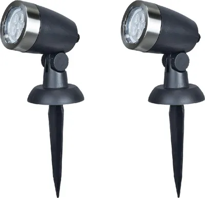 Produktbild von MeLiTec 2er Set LED Gartenstrahler GL11-1 Edelstahl anthrazit