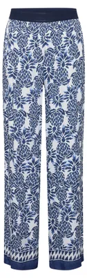 Produktbild von RABE Hose Dunkelblau Größe 46 locker geschnitten mit elastischem Bund und dekorativem Print