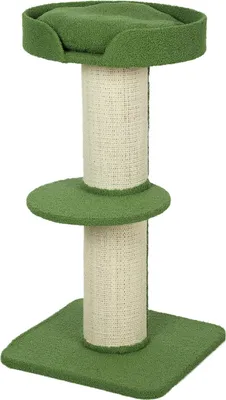 Zdjęcie produktu dla Drzewko dla kota 91 cm z legowiskiem, platformami i słupkami sizalowymi, zielone