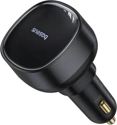Image de Chargeur de voiture Baseus C00057800111-00, 60 W, câble rétractable, noir