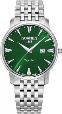 Produktbild von Herrenuhr ROAMER 992857 41 75 50 - klassische grüne Uhr für Paare.