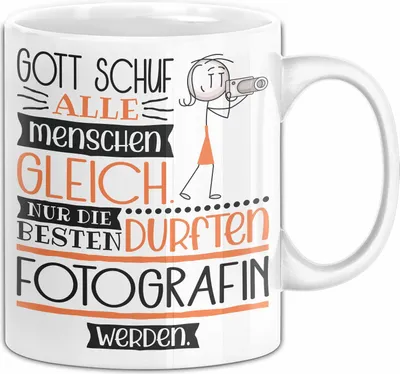 Produktbild von Fotografin Geschenk Becher Tasse Gott Schuf Alle Menschen Gleich Nur Die Besten Durfeten Fotografin Werden Geschenkidee Lustig (Weiß)