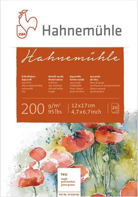 Produktbild von Hahnemühle Aquarellblock - 200 g/m² - rau - 12 x 17 cm - 20 Blatt