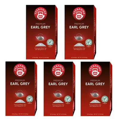 Immagine prodotto di Teiera Premium Earl Grey tè nero floreale fruttato 40g confezione da 5 pezzi