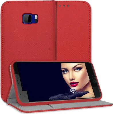 Zdjęcie produktu dla Etui ochronne Bookstyle z klapką do HTC U Ultra (5,7") - Czerwony