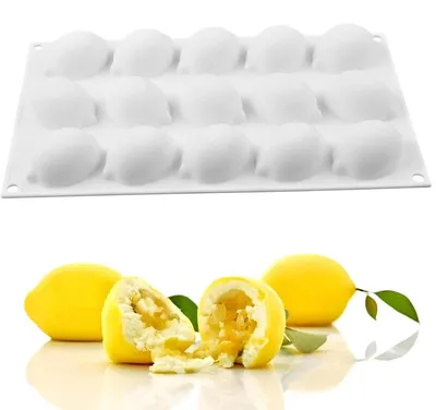 Immagine prodotto di Stampo in silicone 3D a forma di limone, ideale per torte, mousse, gelatine, budini e saponi