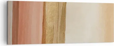 Produktbild von Bild auf Leinwand - Leinwandbild - Einteilig - Gold Abstraktion Linien - 140x50cm - Wand Bild - Wanddeko - Wandbilder - Leinwanddruck - Bilder - Wanddekoration - Leinwand bilder - AB140x50-4739