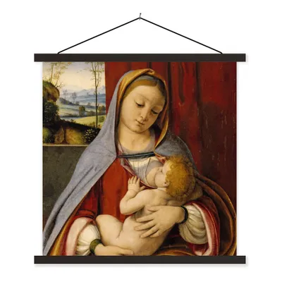 Produktbild von MuchoWow® Textilposter Leonardo da Vinci 40x40 cm mit schwarzem Rahmen - Fotos