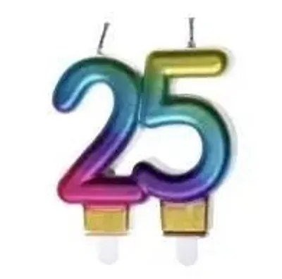 Produktbild von Bunte Geburtstagskerze „25“ – GoParty