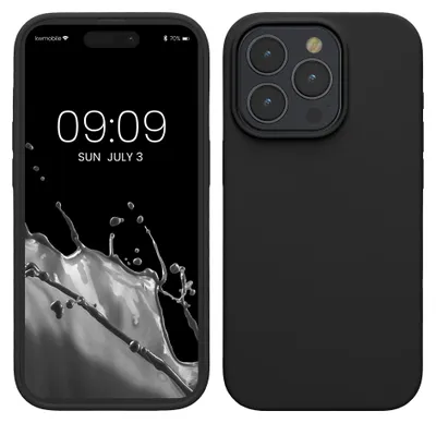 Produktbild von kwmobile Handyhülle für iPhone 15 Pro Max Hülle, für iPhone 15 Pro Max Case - Hülle Silikon - kabelloses Laden - Schwarz matt