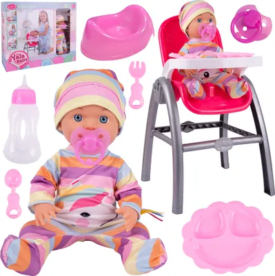Immagine prodotto di Malplay baby doll set biberon con capezzolo sedia angolo vasino vestiti bambola da 3 anni