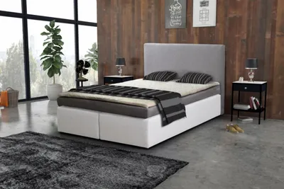 Produktbild von Boxspringbett Hotelbett 140x200 Bonellfederkern Bett Topper Paxos 3 Grau Weiß
