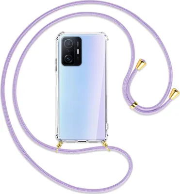 Produktbild von Handykette Backcover-Schutzhülle mit Band (Metall goldfarben) für Xiaomi Mi 11T - violett