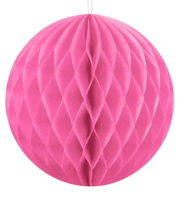 Produktbild von Dekorativer Wabenball aus Papier, rosa, 10 cm Durchmesser, mit Faden zum Aufhängen
