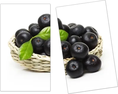 Produktbild von Spritzschutz Herdabdeckplatte Schneidebrett aus Glas Beeren in Schüssel 2-Teilig (60x52cm)