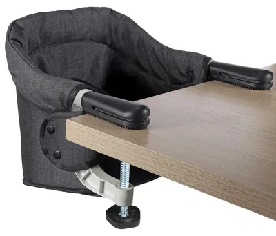 Produktbild von Kinderhochstuhl Tischsitz Babysitz - Klappbar - Sicherheitsgurt - Schwarz - Für Tische 20 bis 80 mm