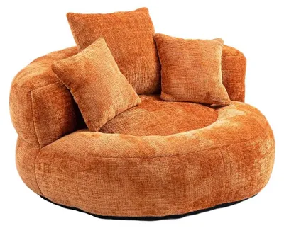 Image de Canapé de détente, dossier haut, 3 coussins, orange, une place