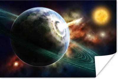 Produktbild von MuchoWow® Poster Meteoriteneinschläge 180x120 cm - Fotoplakat