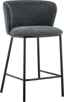 Image de Chaise de comptoir ARTHUS – Tissu gris foncé – Design moderne H88,5 cm