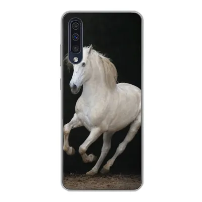 Produktbild von MuchoWow® Handyhülle Schutzhülle Hülle für Samsung Galaxy A30s Pferde - Schwarz - Porträt Silikon Softcase Handy Hülle - Karteninhaber