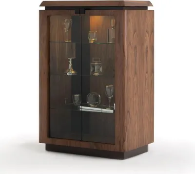 Produktbild von Luxus Holz Vitrine Anrichte Design Schränke braun Möbel Schrank Neu