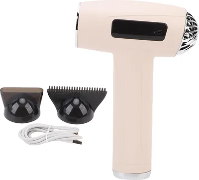 Imagen del producto de Secador de pelo de 200W, inalámbrico, recargable, ligero y portátil, con función de aire caliente y frío, ideal para viajes, caravanas, residencias, color beige