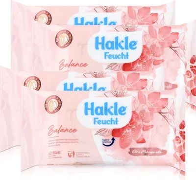 Produktbild von Hakle Feucht Balance 42 Blatt - Feuchttücher, Toilettenpapier (4er Pack)