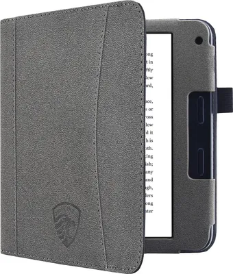 Image de Dutch Shield - Luxe strap Case Housse pour Kobo Libra 2 Ebook - Housse à rabat Ereader Housse de protection Gris