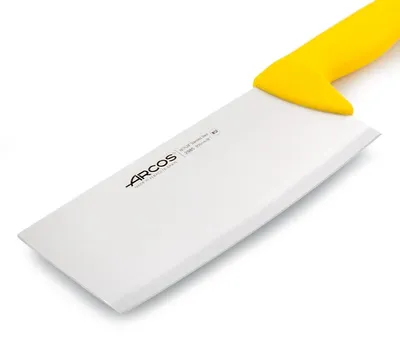Productafbeelding van Macheta Arcos Farbe - Prof 298500, gemaakt van hoogwaardig roestvrij staal en ergonomisch geel polypropyleen. Het mes heeft een lemmet van 20 cm en een 2,5 mm dikke behuizing.