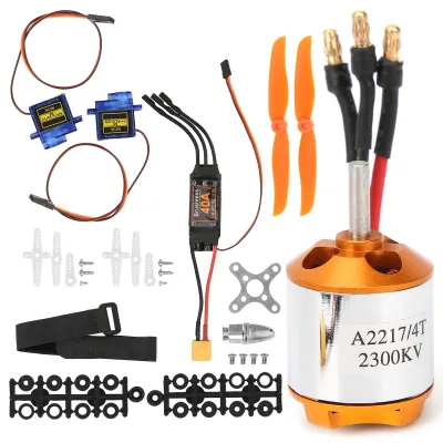 Immagine prodotto di Set per aeromodello radiocomandato con motore 2217 KV2300, elica 6035 e servocomando 40A XT60 ESC
