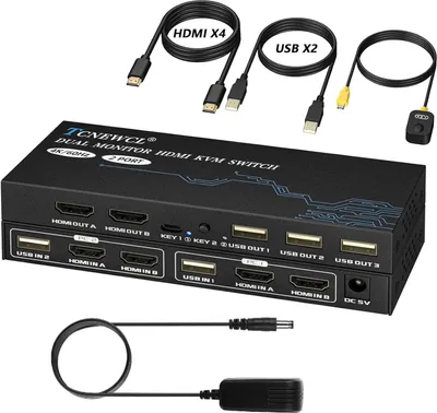 Zdjęcie produktu dla Przełącznik KVM HDMI TCNEWCL, 2 porty, 4 HDMI, 2 USB