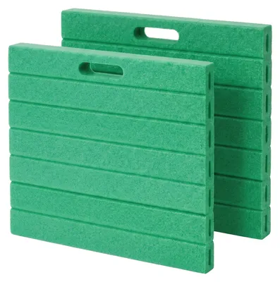 Produktbild von Relaxdays Kniekissen, 2er Set, Garten, Werkstatt, Yoga, Schaumstoff, Tragegriffe, HxBxT: 3 x 35 x 30 cm, Kniehilfe, grün