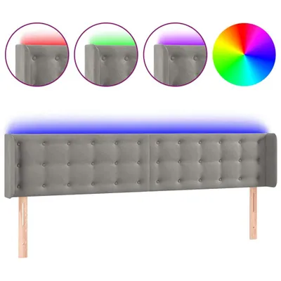 Imagen del producto de vidaXL Cabecero LED, gris claro, 183 x 16 x 78/88 cm, terciopelo
