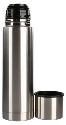 Produktbild von Edelstahl Thermosflasche 500 ml, auslaufsicher, isoliert, für Kaffee & Tee, silberfarben
