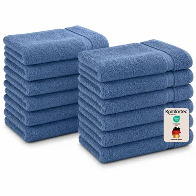 Produktbild von Komfortec 12er Gästehandtücher Set 30x50 cm, 100% Baumwolle, Weich & Saugfähig, Frottee Gästetücher,