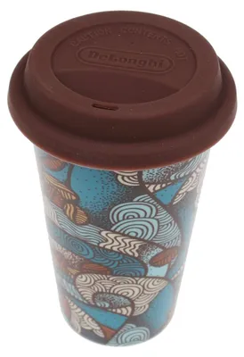 Produktbild von De’Longhi DLSC055, Blau, Braun, Keramik, Silikon, 350 ml, 9 cm, 150 mm