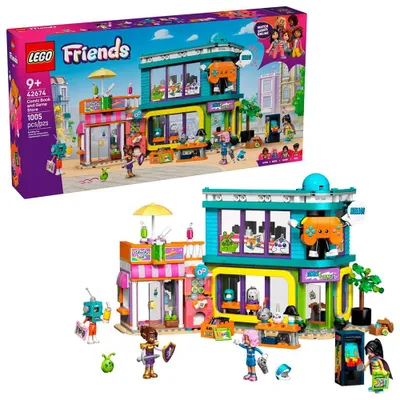 Productafbeelding van LEGO Friends: Comic- en speelgoedwinkel - Modelbouw met een werkende speelautomaat, een slush-ijs-kraampje, 4 minifiguren en accessoires - Alien en eenhoorn - Cadeau voor meisjes vanaf 9 jaar - 42674