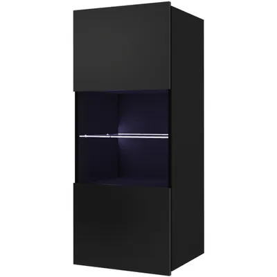 Obrázek produktu pro Závěsná vitrína CALABRIA CL2 černá / černý lesk