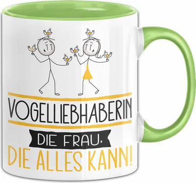 Produktbild von Vogelliebhaberin Geschenk Tasse Becher Die Frau Die Allen Kann Geschenkidee für eine Vogelliebhaberin Lustig (Grün)
