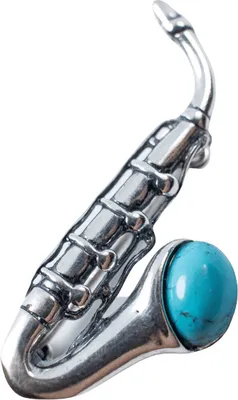 Produktbild von Silber Brosche für Damen, Glare36, mit synthetischem Türkis, 32x14x6 mm