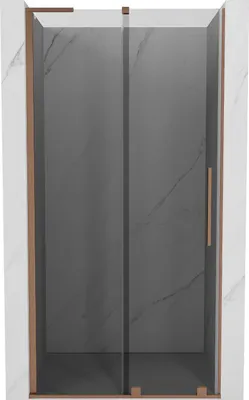 Produktbild von Mexen Velar L Schiebetür-Duschabtrennung 110 cm, Graphit, gebürstetes Kupfer - 871-110-003-41-65