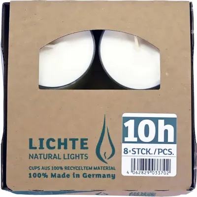 Produktbild von PURE Natural Lights - 8 Teelichte 10Std Brenndauer