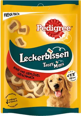Produktbild von Pedigree Leckerbissen Tasty Minis Rind und Geflügel Geschmack, Snacks, Hund, Adult, Rind, Geflügel, 155 g